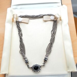 Lagos Caviar 18K Gold, 925 Sterling Necklace W/Black Onyx-BLACK FRIDAY DEAL